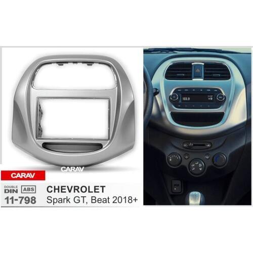 CARAV 11-798 Top Quality Radio Fascia for CHEVROLET Spark GT, Beat 2018+ w/pocket Stereo Fascia Dash CD Trim Installation Kit