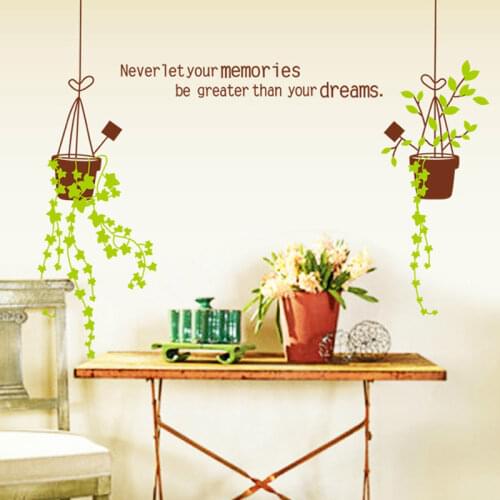 Living Room Home Wall Decor DIY Sticker Poster Fresh Potted Bedroom Background Removable Waterproof PVC Wall Stickers