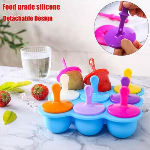 9 Grids Food Grade Silicone Ice Cube Mold Chocolate Tray Fruit Popsicle Ice Cream Maker for Drinking Household Summer Tools