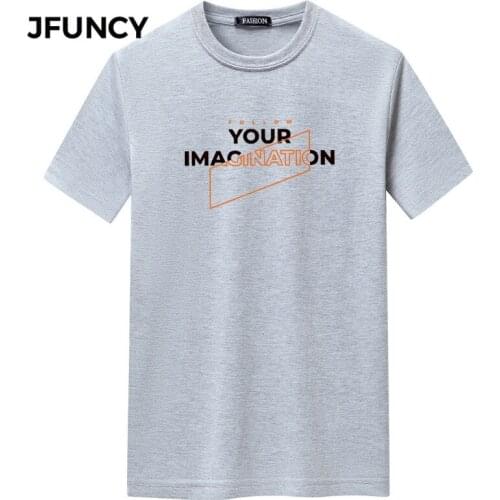 JFUNCY Oversized Short Sleeve Men T Shirt 2021 Summer Fashion Print Casual Loose Male Tees Tops Multicolor Plus Size Man Clothes