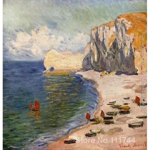 Impressionist art The Beach And The Falaise D Amont Claude Monet paintings High quality Hand painted
