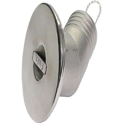 Boat Fuel Tank Deck Fill/Filler Cap Keyless - Angled Neck 2 inch Fuel Marine 316 Stainless Steel Hardware for Yacht Caravan RV