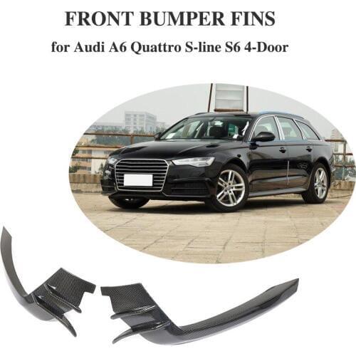 For Audi A6 Sline / S6 2015 - 2018 Front Bumper Vent Fender Trim Sticker Decoration Carbon Fiber