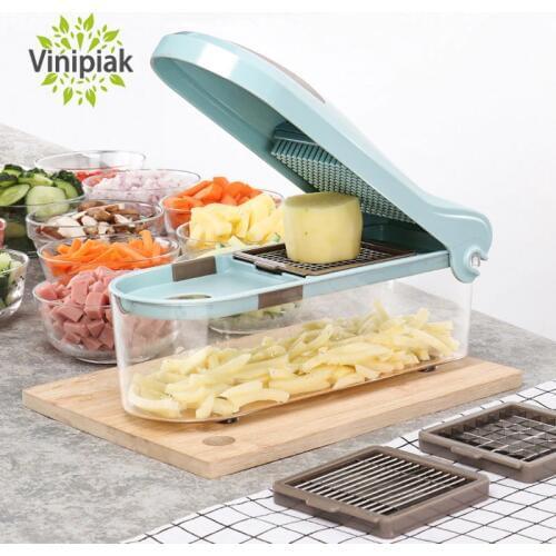 New Mandoline Slicer knife Food Chooper Manual Vegetable Cutter Garlic Grater With 3 Satianless Steel Blades kitchen Accessories