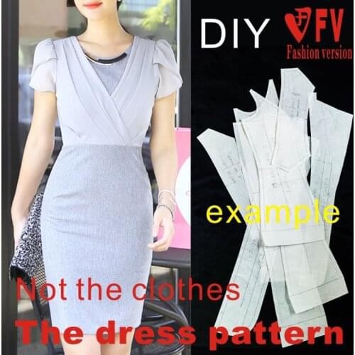 Clothing DIY The dress Dresses Sewing Pattern cutting drawing Dress Sewing Template BLQ-255