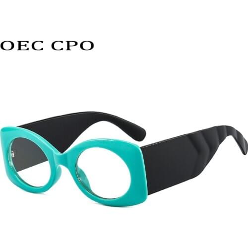 OEC CPO Fashion Round Optical Glasses Frames Women Retro Clear Lens Glasses Women Classic Plastic Eyeglasses Ladies Sunglass