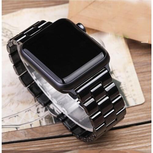 Factory Ceramic Wristband for Apple Watch Band se 38 42mm 40mm 44mm Link Bracelet for iwatch strap Series 6 5 4 3 2 1