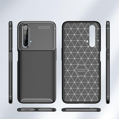 Luxury Case For Realme X50 Pro Case Soft Silicone Carbon Fiber Phone Protection Back Cover Shockproof Case Realme X50 5G Case