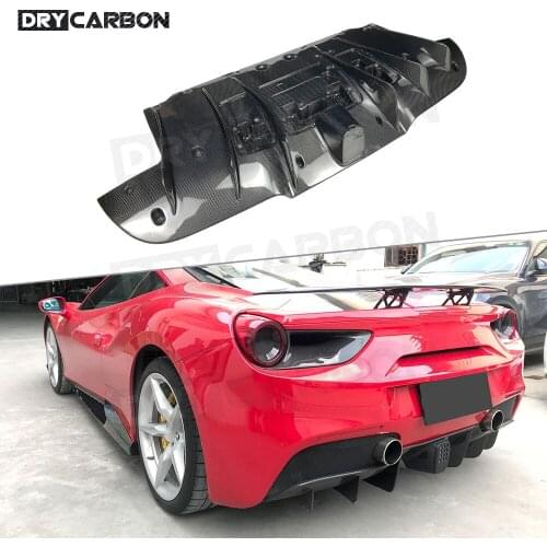 Dry Carbon Fiber Car Rear Bumper Lip Diffuser Spoiler for Ferrari 488 N Style 2015 - 2018 FRP Car Styling