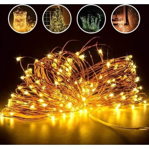 LED String light Curtain USB String Lights Flash Fairy Garland Outdoor Light String Wire Lights For Party Christmas Wedding