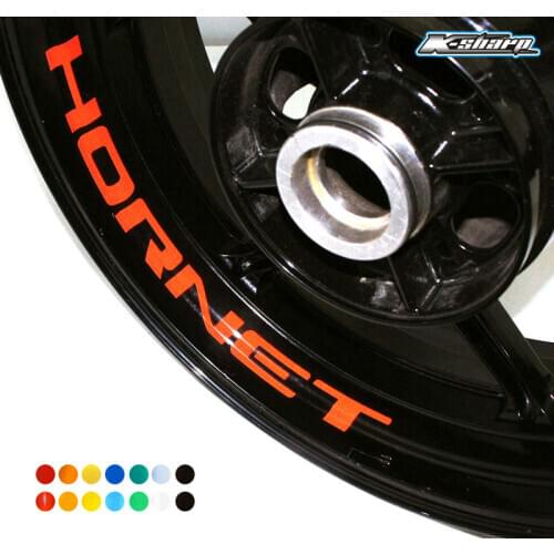 For HONDA HORNET 8 X Motorcycle Label Letters Stickers Motorcycle scooter Reflective Rim Wheel Tire Stripes