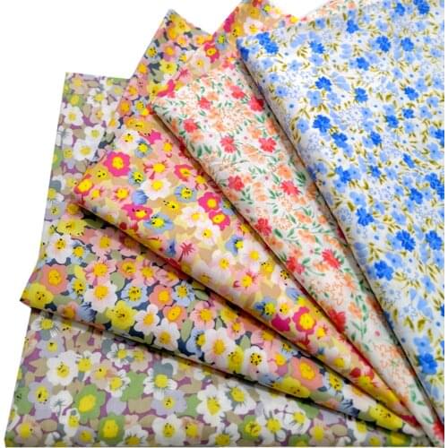 145x50cm Cotton Poplin Printed Floral Fuzzy Pattern Sewing Fabric, Making Womens and Childrens Clothing Cloth Bag Cloth