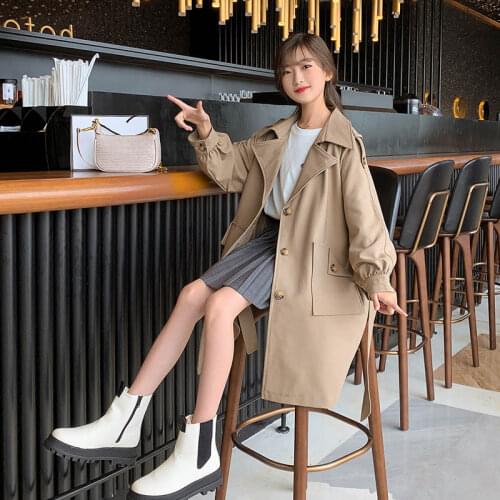 Childrens Trench Coat Girl Long All-match Outerwear Autumn Winter British Style Overcoat Childrens Jacket For Kids Clothes