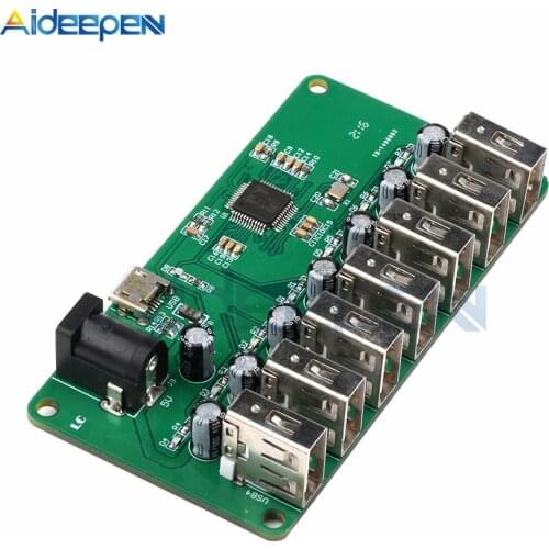 USB 2.0 HUB Module 1 to 7 Port USB Hub Seven Port USB Splitter Module with Power Supply USB 2.0 Expansion
