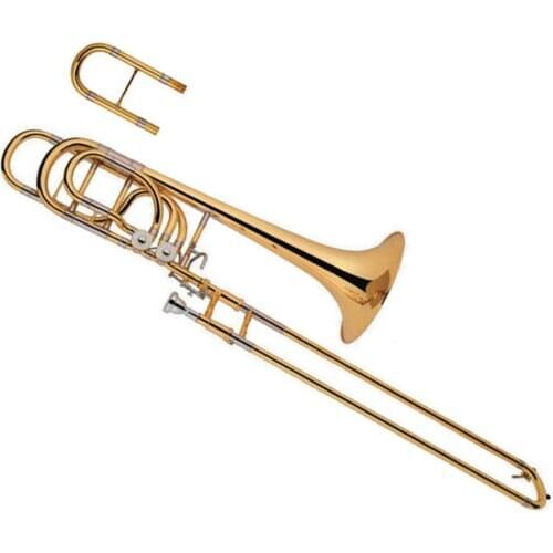 High Grade Gold lacquer brass body Bass Trombone
