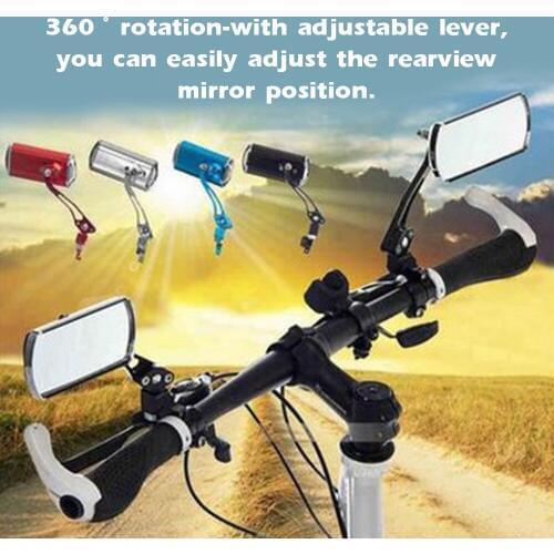 Bicycle Mountain Bike Handlebar Rearview Mirror Modified Aluminum Alloy Rearview Mirror for Bicycle