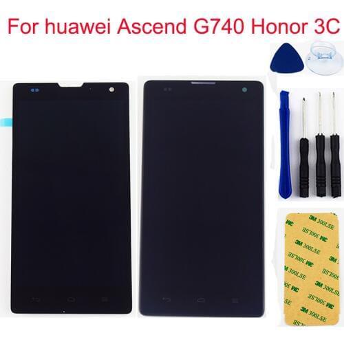 LCD For huawei Ascend G740 Honor 3C LCD Display Monitor Screen Panel Module + Touch Screen Digitizer Sensor Glass Assembly Frame