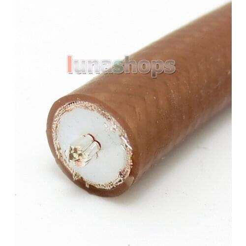 100cm Brown Skin Silver Plated + Shield Layer Speaker Audio Signal DIY Cable Dia:1cm RG393 LN004051