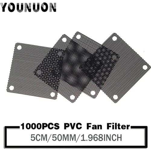 1000PCS 50mm Fan Cuttable Black PVC PC Fan Dust Filter Dustproof Case Computer Mesh for 50mm 5cm 50x50mm Cooling Fan