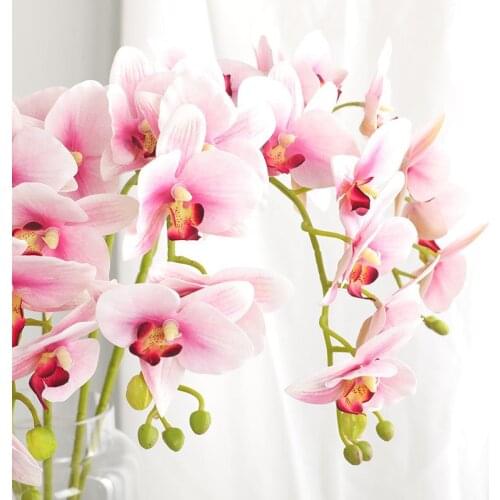 3D Small Butterfly Orchid 7 Heads/Bundle Fake Flower Home Drapery Wall Wedding Decoration Christmas Diy Artificial Phalaenopsis