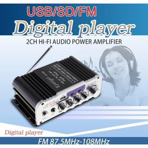 Kentiger 2CH HI-FI Bluetooth Car Audio Power Amplifier FM Radio Player Support SD USB / DVD /MP3 Input for Car Motorcycle Home