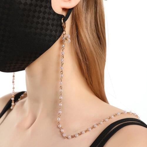 Fashion Rhinestone Pearl Mask Chain Glasses Chain for Women Lanyard Hanging Neck Straps Cords Eyeglasses Accessories Wholesale
