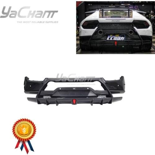 Portion Carbon Fiber / Forged Carbon Weave Rear Bumper Fit For 2014-2019 Huracan LP580-2 Coupe Spyder PF Style