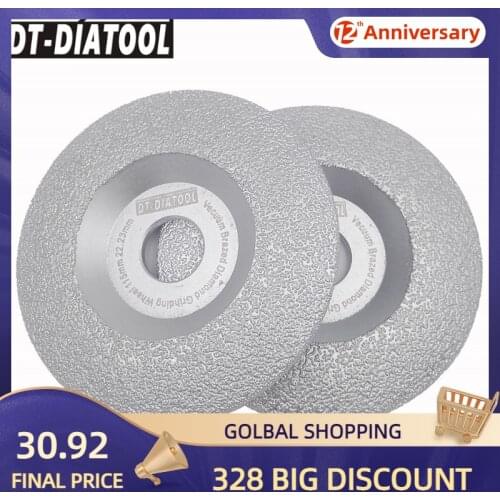 DT-DIATOOL 2pcs Dia 100/115/125mm Vacuum Brazed Diamond Grinding Disc For Granite Marble Natural Stone Ceramic Grinding Wheel