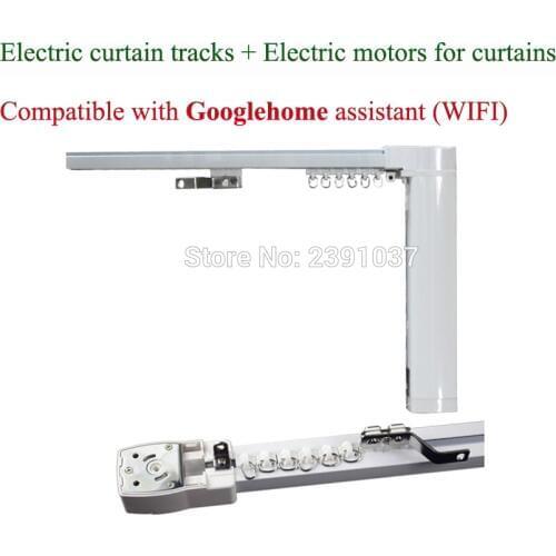 Electric curtain tracks + electric motors for curtains compatible with google home assistant (WIFI) 100-240V Smart Home Device