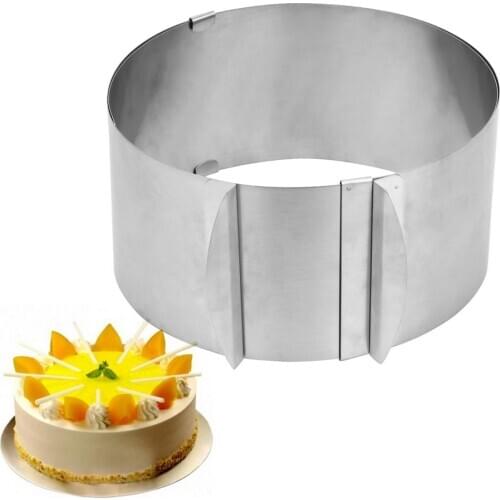 Baking Cake Molds Tools Retractable Size Adjustable 16-30cm Bakeware Circle Mousse Ring Cake Mould Mold