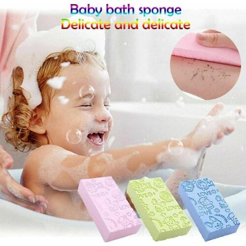1/2pcs Bath Sponge Cartoon Printed Scrub Baby Bath Sponge Dead Skin Remover Brushs Exfoliating Massager Cleaning Shower Sponge