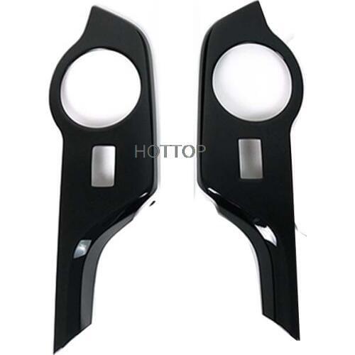 HOTTOP For Toyota C-HR CHR 2016 2017 Car Interior Window Lift Button Trim Inner Door Armrest Cover ABS Piano black 2pcs