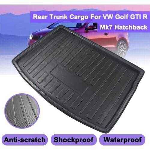 Cargo Liner Boot Tray Rear Trunk Cover Matt Mat Kick Pad Floor Carpet For VW Golf GTI R Mk7 Hatchback 2013 2014 2015 2016 - 2018
