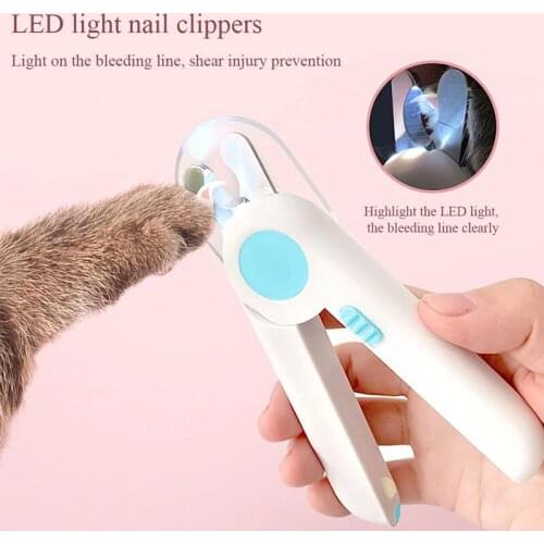 Pet Cat Dog Nail Clipper Cutter Stainless Steel Grooming Scissors Professional Clippers Claw Nail Scissors With LED Lights