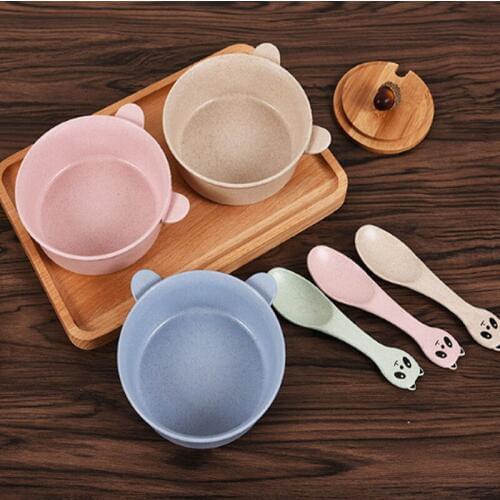 Baby feeding food bowl animal shape tableware baby feeder dishes cute shape spoon bowl tableware cute bear bowl