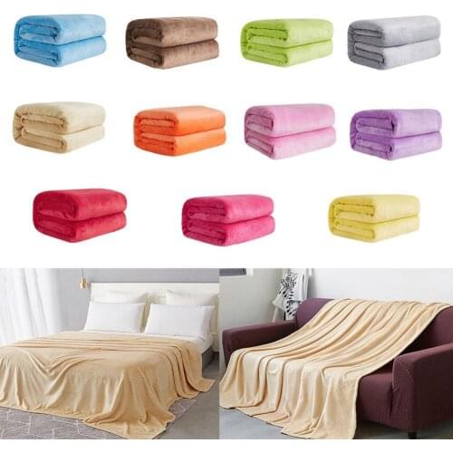 Fleece Flannel Blanket Plush Solid Color Bed Covers for sofa Soft Adult Plaid Throw Blankets Bedspread for the Couch