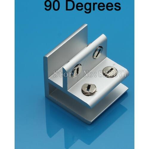 Wholesale DHL 100PCS 90 degrees 2 ways glass clamp,wood board clip hardware accessories applicable 10-12 mm glass JF1179