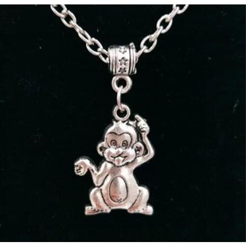 Cute monkey Necklaces Pendant Vintage Charms Collar Statement Choker Necklaces For Women Girls Valentines Day Gift