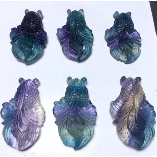 Drop Ship Natural color fluorite goldfish pendant goldfish girl necklace for bestie Fashion Jewelry