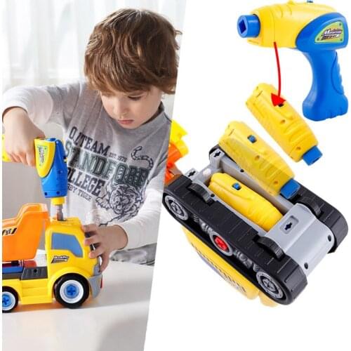 Disassembly Loading Unloading Engineering Truck Excavator Bulldozer Kids Screw Boys Creative Tool Education Toys Car Model Gift