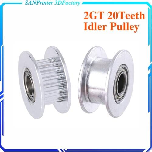 3D Printer Parts 2GT 20 Teeth Synchronus Wheel Idler Pulley GT2 Timing Pulley 16/20Teeh Bore 3MM 5MM Gear For GT2 Timing Belt