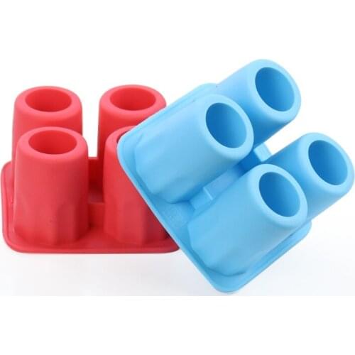 1PC Silicone 3D Ice Cube Mold Shot Glass 4 Cup Ice Mould Ice Cube Tray Summer Bar Party Beer Cocktail Cold Drinking Kitchen Tool