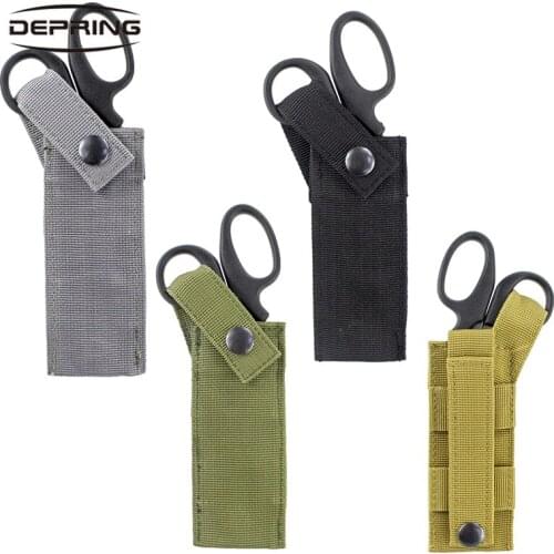 Tactical EMT 2 In 1 Outdoor First Aid Hand Tools MOLLE Pouch + Medical Scissor Shears Self-Rescue Emergent Tools