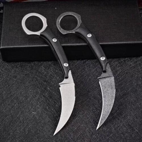 Bast claw Tactical Knife Fixed D2 Blade G10 Handle Knife Pocket Knife Outdoor Camping Jungle Survival Mini EDC Knife Fishing