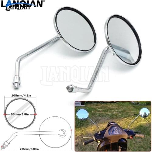 Universal Motorcycle Chrome Round Rearview Mirror Side Mirror Accessories For DUCATI MONSTER ST2 ST4 748 996 998 GT1000 M900