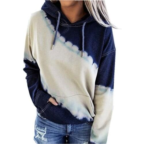Tie-dye Print Warm Pocket Women Fleece Hoodie Autumn Spring Fashion 2021 Plus Size Oversized Pullovers Ladies Hoodie Sweatshirts