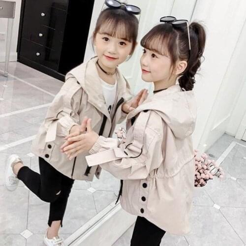 2021 Baby Girl Solid Color Jackets Coat Children Spring Autumn Kids Girls Outerwear Coats 4 5 6 7 8 9 10 11 13 Year Girls Wear