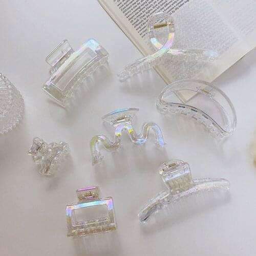 2021 New Claw Clip for Women Tough Colorful Plastic Hair Claw Large Size Hair Clamps Claw Clip Crab Chic Hair Accessories Gift