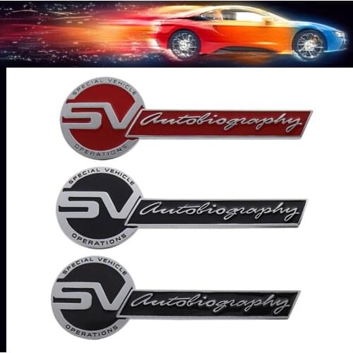 3D Premium SV autobiography car Engine Hood Fender Tail Rear Decal Emblem Badge Sticker for Evoque Defender Discovery Freelander