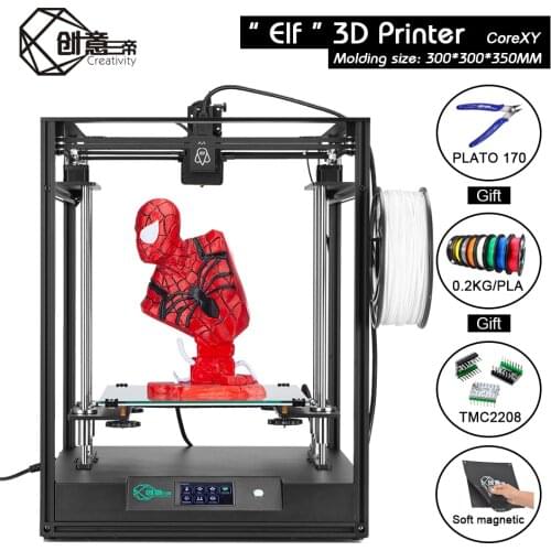 Creativity CoreXY 3d printer ELF Large Build 3d printer Kit 3.5 Inch Touch Screen Display Dual Z-Axis Sturcture Super Silent